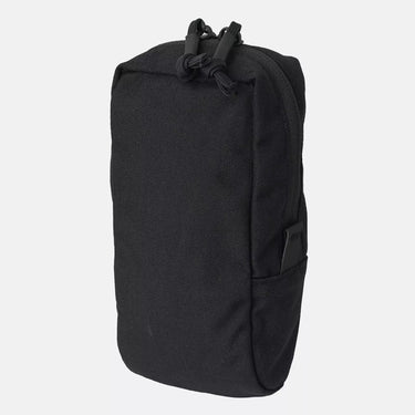 Black mini pouch with top webbing loops and side pocket