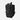 Black radio pouch with front flap, elastic cords, and side webbing mounting tabs