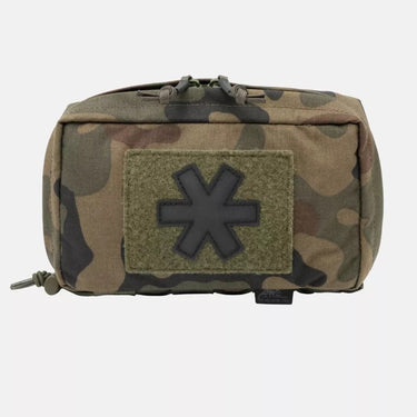 PL Woodland medical kit pouch with front cross patch and hook-and-loop top