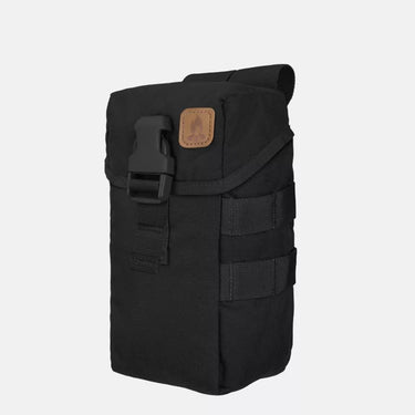 Helikon water canteen pouch, black fabric with MOLLE straps and front buckle