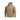Tan zip-up puffer jacket with hood and stand collar