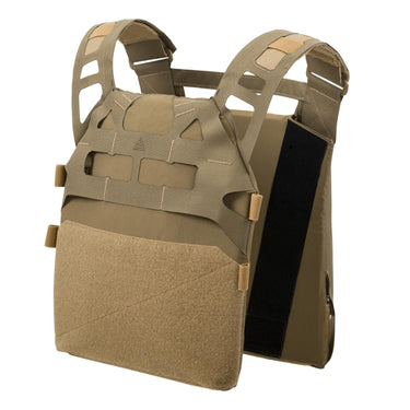 Coyote tan ultralight plate carrier with MOLLE front panel and adjustable shoulder straps