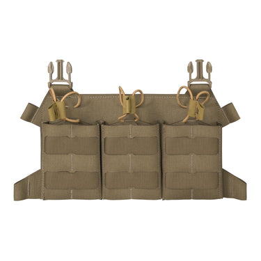 Olive skeletonized triple 308 ammo flap pouch with three padded slots