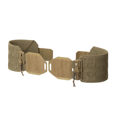 Tactical skeletonized wide cummerbund in tan with MOLLE panels and buckle