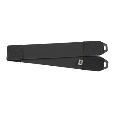 Black elastic slim cummerbund with padded ends and hook-and-loop closures