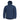 Midnight blue parka with hood, front zipper, and side utility pockets