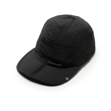 Pentagon range cap in black with curved brim and vented side panels