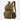 Cordura backpack in tan/olive with front zip pouch, padded straps, and side utility pocket