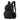 Cordura backpack in black with front zip pouch, padded straps, and side utility pocket