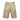 Light khaki cargo shorts with belt loops, button closure, and side pockets