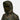 Camo hood with drawstring and front pouch opening on lightweight poncho