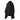 Hooded scarf poncho in black with front pocket detail and gathered hood