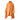 Hooded scarf poncho in orange with front pocket and folded, draped hood