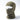 Olive green balaclava with face opening and fold-over neck cover, side view on mannequin