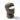 Olive green balaclava with face opening and fold-over neck cover, front view on mannequin