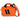 Hunter orange specialist mini pistol range bag with black stripe front and side zips