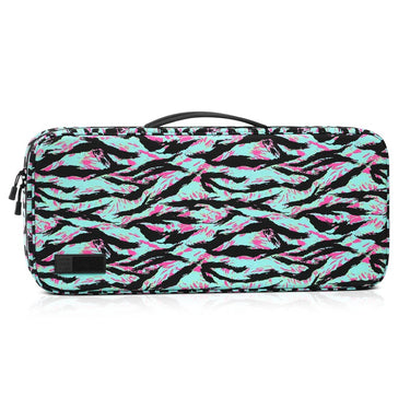 Miami tiger stripe utility platform case with zippered top and carry handle