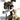 Camouflage helmet on gray tactical gear stand with adjustable side arm