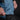Blue denim jeans with cuff hem and reinforced side seam detail
