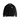 Black relaxed sweatshirt with small embroidered-style logo on the chest