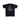 Black crewneck T-shirt with holographic triangular A graphic
