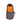 Orange and grey mini day backpack with black trim and front zip pocket
