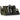 Olive green pistol rack with multiple slots and black foam base