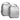 Hook-backed backing pouches, gray with textured white panels and side zipper details (2-pack)