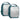 Hook-backed backing pouches, Savior teal with textured white panels and zip closures (2-pack)