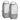 Hook-backed backing pouches, gray with textured white panels and zip closures (2-pack)