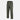 Olive green urban cargo pants with elastic waistband and knee-length legs.