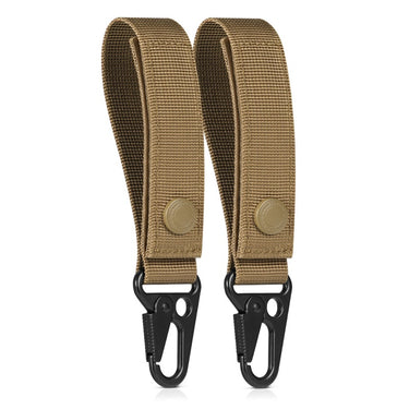 Two Sema straps with carabiners, Flat Dark Earth webbing and black hardware.