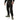 Black tactical cargo pants on model with side cargo pockets and ankle cuffs