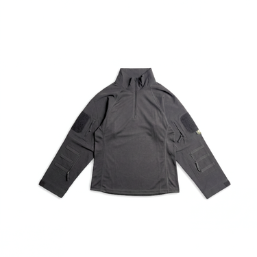 Gen I tactical quarter-zip shirt in dark gray with long sleeves and front zipper