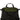Black patterned tote bag with olive interior panel and zip-top opening