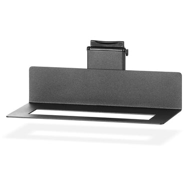 Obsidian black wall-mounted hammer rack with integrated grip holder and slot