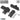 Magnetic pistol wall mount rack system, black mounts with textured grip and screws