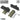 Magnetic pistol wall mount rack system, black mounts with mounting hardware and screws