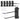 Black steel wall rack peg hooks with clear organizer bins included