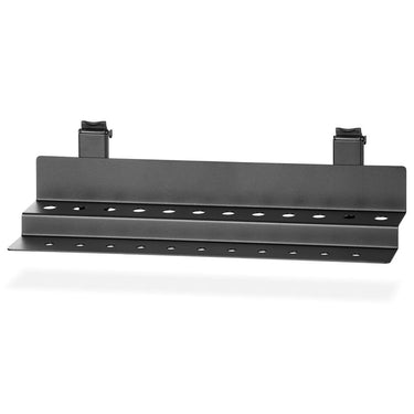 Obsidian black wall screwdriver rack with two perforated rails and top brackets