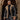 Brown leather sheepskin bomber jacket with tan shearling collar on male model