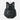 Front view of black backpack with bungee cord, patch panel, and side pockets