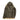 Sheepskin hooded leather jacket back view, shearling hem trim, dark exterior