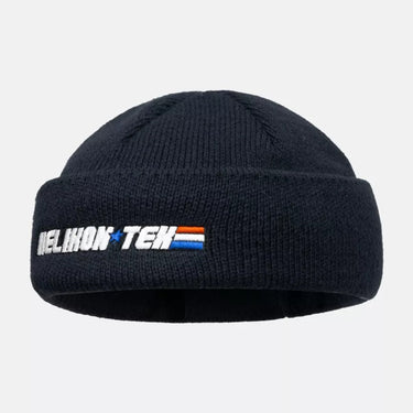 Navy knit beanie with cuff logo in Helikon TEK branding