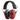 Apollo electronic earmuffs, carmine red earcups with black headband and side controls