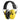 Apollo electronic earmuffs, electric yellow earcups with black headband and side controls