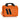 Orange double pistol case with top handle and two-striped front panel