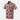 Men's short-sleeve Hawaiian shirt with red, white, and black floral print.