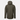 Olive polyester hooded jacket back view with center seam and snap hem