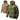 Reversible camouflage hoodie jacket, full-zip with drawstring hood; tan and green camo.